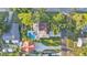 Aerial top-down perspective of the property with a pool and spacious backyard at 607 N Merrin St, Plant City, FL 33563