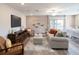 Inviting living room featuring stylish seating, modern decor, and sliding glass doors leading outside at 2770 Walden Town Cir, Plant City, FL 33566