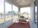 Cozy screened-in patio featuring comfortable seating, an outdoor rug, and views of the surrounding landscape at 2770 Walden Town Cir, Plant City, FL 33566