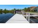 Waterfront property showcasing a private dock with boat lift and access to serene waters at 3626 Corsair Ct, New Port Richey, FL 34652