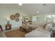 Open-concept living room featuring neutral colors, modern lighting, and casual furnishings at 3626 Corsair Ct, New Port Richey, FL 34652