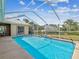 A screened in pool offers clear water, an outdoor kitchen and a peaceful backyard at 5903 Cachette De Riviera Ct, New Port Richey, FL 34655