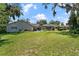 Expansive backyard featuring a screened-in pool and lush green lawn in a serene setting at 1909 Masters Way, Plant City, FL 33566