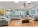 Spacious living room with wood floors, skylights and modern decor at 1909 Masters Way, Plant City, FL 33566