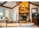 Close up of the home's stone fireplace at 2223 Wildwood Hollow Dr, Valrico, FL 33596