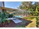 Lush backyard with screened-in pool area, connected to a covered and screened lanai at 3507 Autumn Glen Dr, Valrico, FL 33596