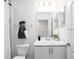 Modern bathroom featuring a vanity with marble countertops, a shower, and a toilet at 2750 Walden Town Cir, Plant City, FL 33566