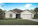 Charming single-Gathering home boasts a well-manicured lawn, two-car garage, and inviting front entrance in a suburban setting at 35444 Darlington Grove Dr, Zephyrhills, FL 33541