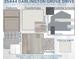 Display of interior and exterior design elements including cabinetry, countertops, flooring, and wall and exterior paint scheme at 35444 Darlington Grove Dr, Zephyrhills, FL 33541