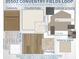 Selection of designer home materials including cabinets, countertops, flooring, interior paint, and exterior color scheme at 35502 Coventry Fields Loop, Zephyrhills, FL 33541