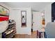 Bedroom angle showing closet and open door to hall with view of bed, showing its relation to spaces at 3611 Maxwell Rd, Plant City, FL 33566