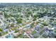 This aerial view of the neighborhood highlights the home, swimming pool, quiet streets and landscaping at 2306 33Rd W St, Bradenton, FL 34205