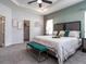 Comfortable main bedroom with a tray ceiling, a walk-in closet and lots of natural light at 35392 Coventry Fields Loop, Zephyrhills, FL 33541