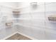Spacious walk-in pantry with ample shelving for organized storage, and wood grain flooring at 35494 Coventry Fields Loop, Zephyrhills, FL 33541