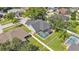 Aerial view of a home with a screened pool and fenced yard at 3911 Smoke Rise Ct, Valrico, FL 33594