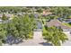 Aerial view of the home with a long driveway and mature trees at 3911 Smoke Rise Ct, Valrico, FL 33594