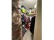 Organized closet with shelving and hanging racks, providing ample storage space at 704 Queens Ct, Seffner, FL 33584
