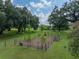 Large backyard with garden and mature trees, offering an expansive and serene outdoor living area at 2802 Midway Rd, Plant City, FL 33565