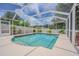 Enclosed pool featuring clear blue water, perfect for relaxation and recreation in a private backyard oasis at 4223 Amber Ridge Ln, Valrico, FL 33594