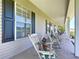 Inviting front porch with rocking chairs and black window shutters at 4611 Executive Meadows Dr, Plant City, FL 33567