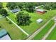 Aerial view of property with mature trees, outbuilding and large yard at 4616 Edwards Rd, Plant City, FL 33567