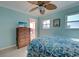 Bedroom with a dresser and ocean views at 1255 Tarpon Center Dr. # 505, Venice, FL 34285