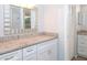 Updated bathroom features granite countertop and white cabinets at 454 Cerromar Rd # 275, Venice, FL 34293