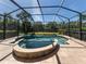 Screened pool and spa with ample deck space at 205 Mestre Pl, North Venice, FL 34275