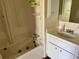 Bathroom with tub, vanity, and shower at 5220 Palena Blvd, North Port, FL 34287