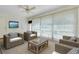 Cozy sunroom with woven chairs and lots of natural light at 472 Circlewood Dr # L9, Venice, FL 34293
