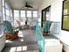 Covered and screened sunroom with rocking chairs at 257 Palm Harbor Dr, North Port, FL 34287