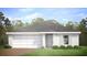 A charming one-story home with a two-car garage and a well-manicured lawn at 15081 Chamberlain Blvd, Port Charlotte, FL 33953
