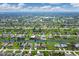 A sprawling community shows tranquil canals and residences, perfect for peaceful living at 233 Fairway Rd, Rotonda West, FL 33947
