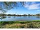 Serene lake view with lush green landscaping at 1188 Harbor Town Way, Venice, FL 34292