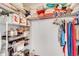 Linen closet with shelving for storage at 1188 Harbor Town Way, Venice, FL 34292