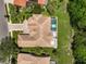 Overhead view of a home with a pool and a large backyard at 4376 Corso Venetia Blvd, Venice, FL 34293