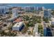 Aerial view of a building in an urban coastal setting at 332 Cocoanut Ave # 503, Sarasota, FL 34236