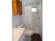 Clean bathroom with shower/tub combo, toilet, and vanity at 427 Boxwood Dr, Venice, FL 34285