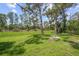 Expansive grassy backyard with mature trees at 4619 Flint Dr, North Port, FL 34286