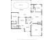 Shows a spacious layout with pool, garage and multiple bedrooms at 612 Albee W Rd, Nokomis, FL 34275