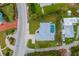 Property showcasing a pool and close proximity to the road at 612 Albee W Rd, Nokomis, FL 34275