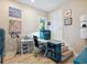 Bright home office with built-in shelving and desk at 1040 Gulf Winds Way, Nokomis, FL 34275