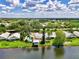 Aerial view of community with pool and lake access at 803 Harrington Lake N Dr # 75, Venice, FL 34293