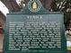 Historical marker detailing Venice's rich history at 803 Harrington Lake N Dr # 75, Venice, FL 34293