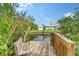 Wooden dock with bench overlooking a calm waterway at 6 Cove Ln, Englewood, FL 34223