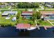 Property overview showing canal access and boat dock at 18069 Ohara Dr, Port Charlotte, FL 33948