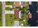 Bird's eye view of the house, pool and canal access at 18069 Ohara Dr, Port Charlotte, FL 33948