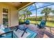 Relaxing screened patio with seating area, perfect for outdoor enjoyment at 19185 Mangieri St, Venice, FL 34293