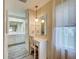 Charming vanity area with a mirror and ample storage at 628 Cervina Dr, Venice, FL 34285