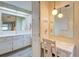 Bathroom with vanity, sink, and shower at 628 Cervina Dr, Venice, FL 34285
